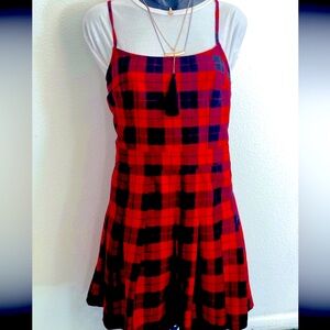 Red plaid dress